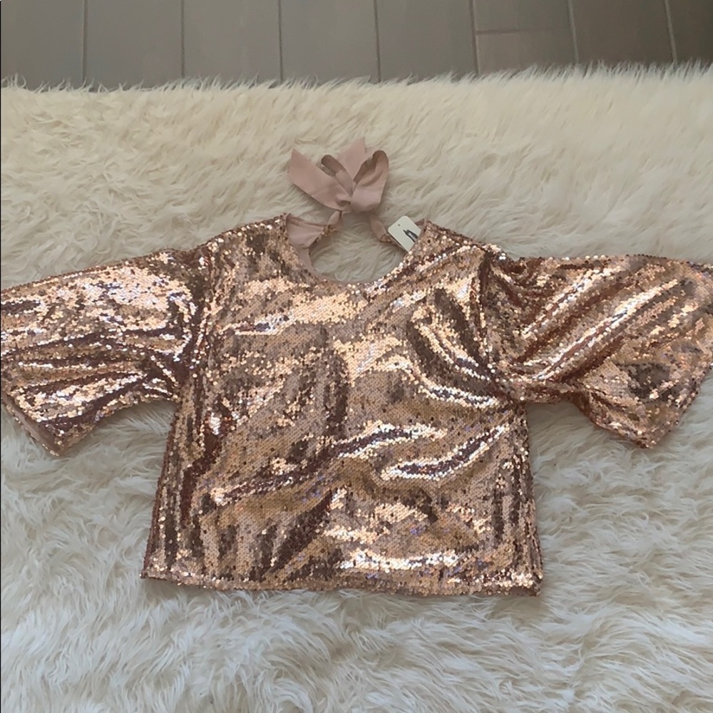 Rose Gold Sequin Top